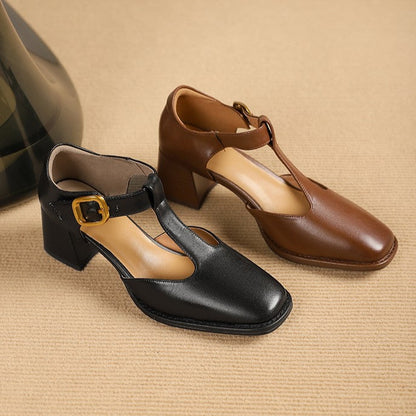 Marcele – T-Riemen Cuir Escarpins