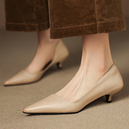 Arlette – Cuir Escarpins à Talon Kitten