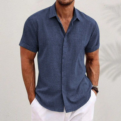 Oliveros | Men’s Short-Sleeve Cotton-Linen Casual Shirt