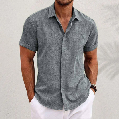 Oliveros | Men’s Short-Sleeve Cotton-Linen Casual Shirt