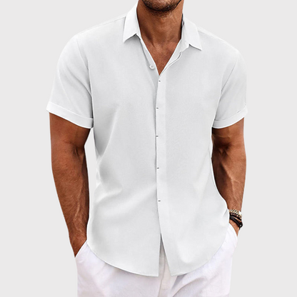 Oliveros | Men’s Short-Sleeve Cotton-Linen Casual Shirt