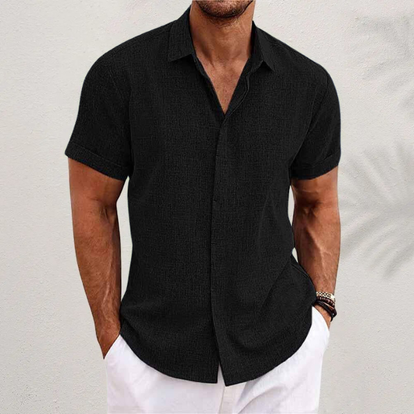 Oliveros | Men’s Short-Sleeve Cotton-Linen Casual Shirt