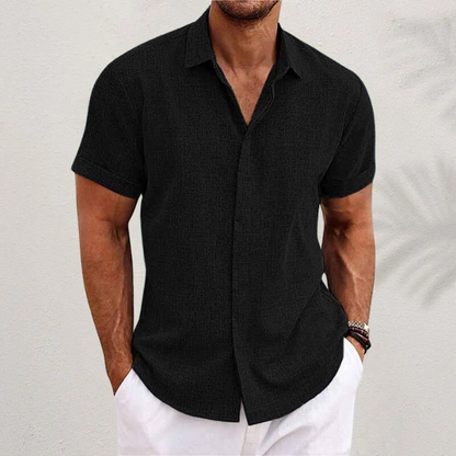 Oliveros | Men’s Short-Sleeve Cotton-Linen Casual Shirt