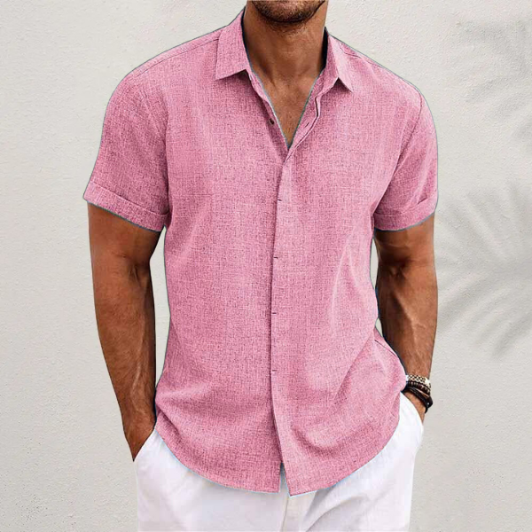 Oliveros | Men’s Short-Sleeve Cotton-Linen Casual Shirt