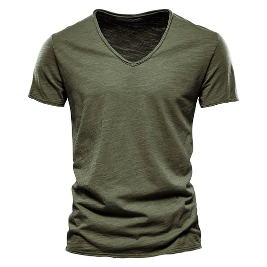 Juleas™ | Tee-shirt Uni Col V en Coton
