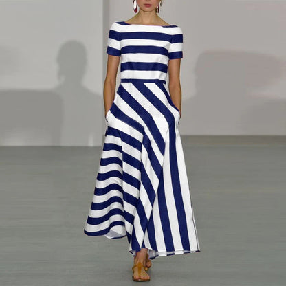 Marina – Robe maxi rayée élégante