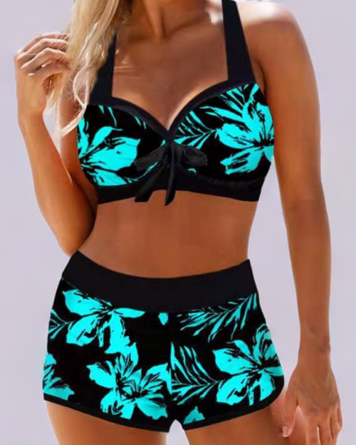Sherrie |  Maillot de bain taille haute avec motif floral