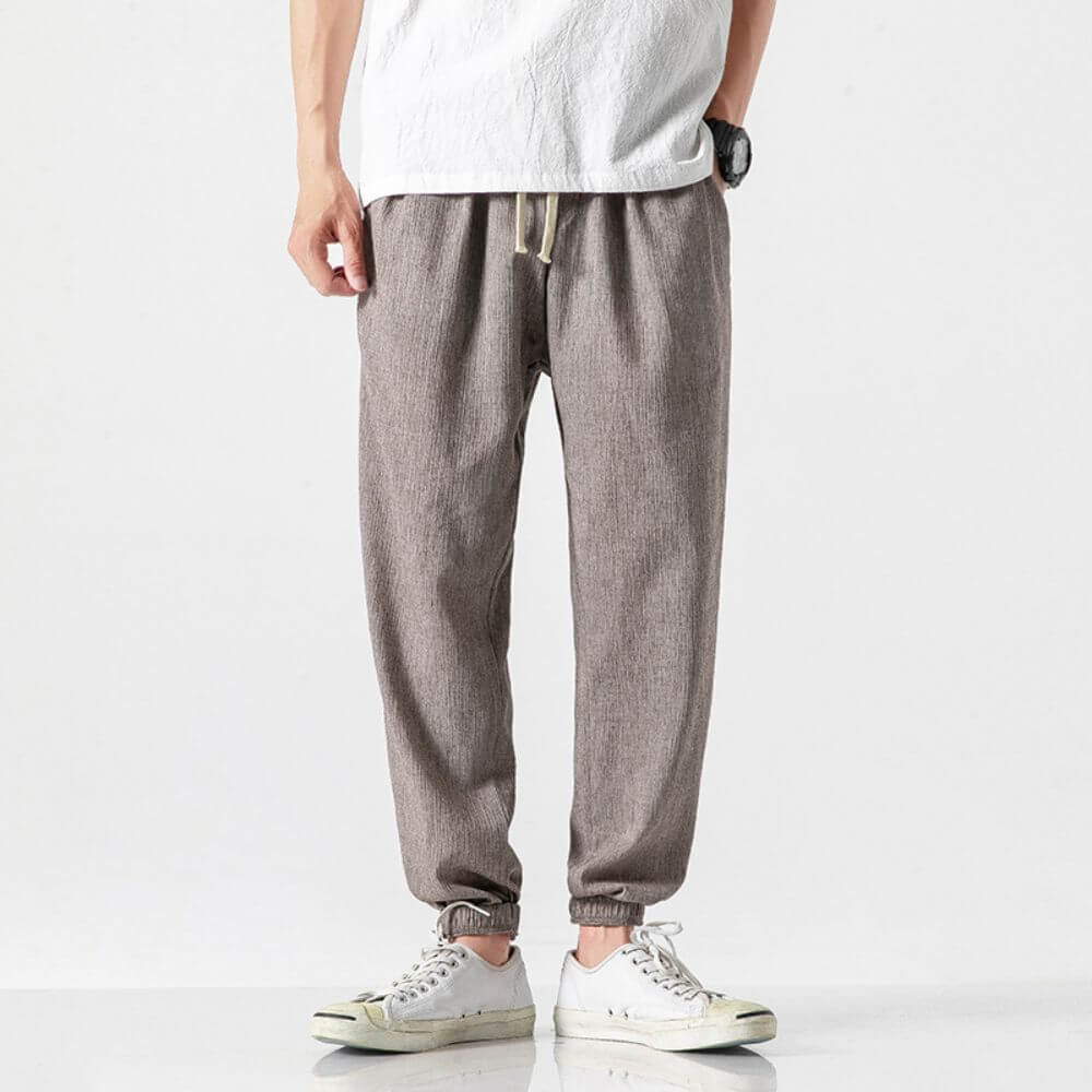 John | Men's Lightweight Comfort Pants - Soft Cotton and Linen Blend