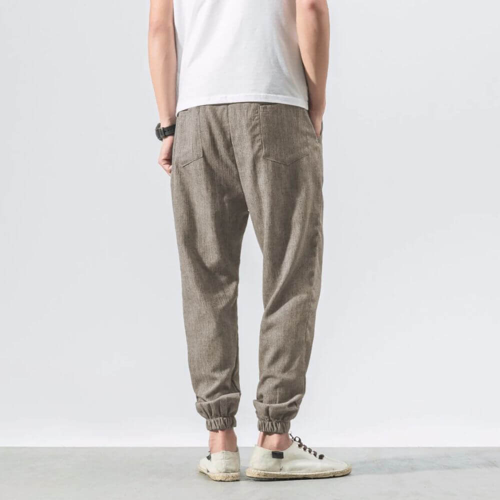 John | Men's Lightweight Comfort Pants - Soft Cotton and Linen Blend