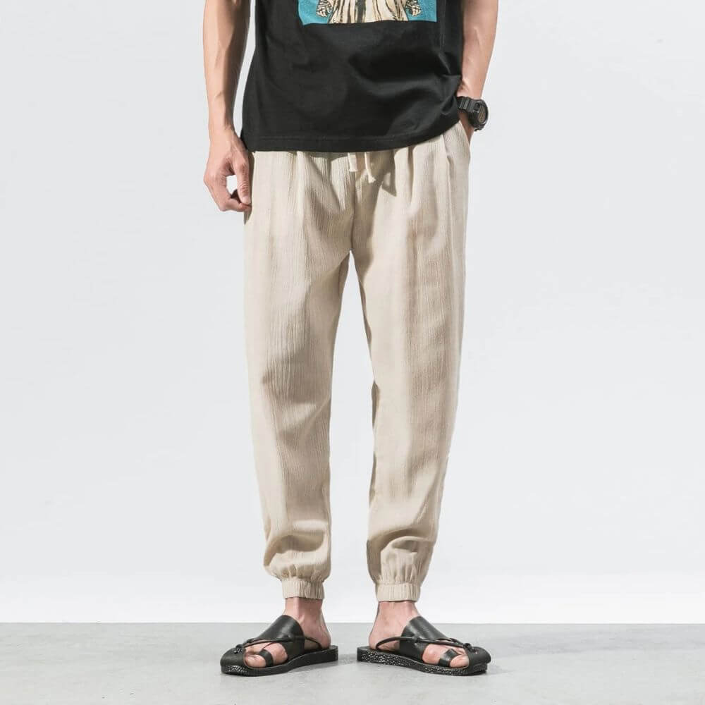 John | Men's Lightweight Comfort Pants - Soft Cotton and Linen Blend