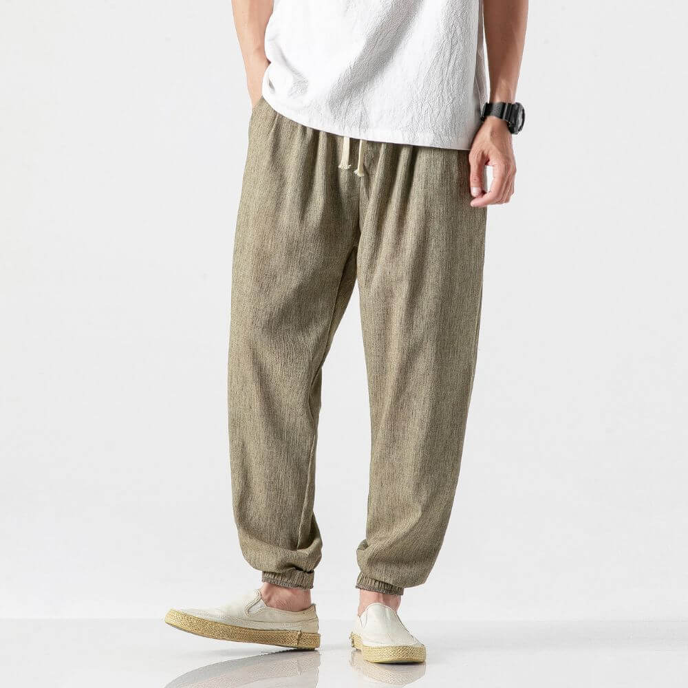 John | Men's Lightweight Comfort Pants - Soft Cotton and Linen Blend