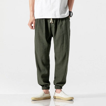 John | Men's Lightweight Comfort Pants - Soft Cotton and Linen Blend