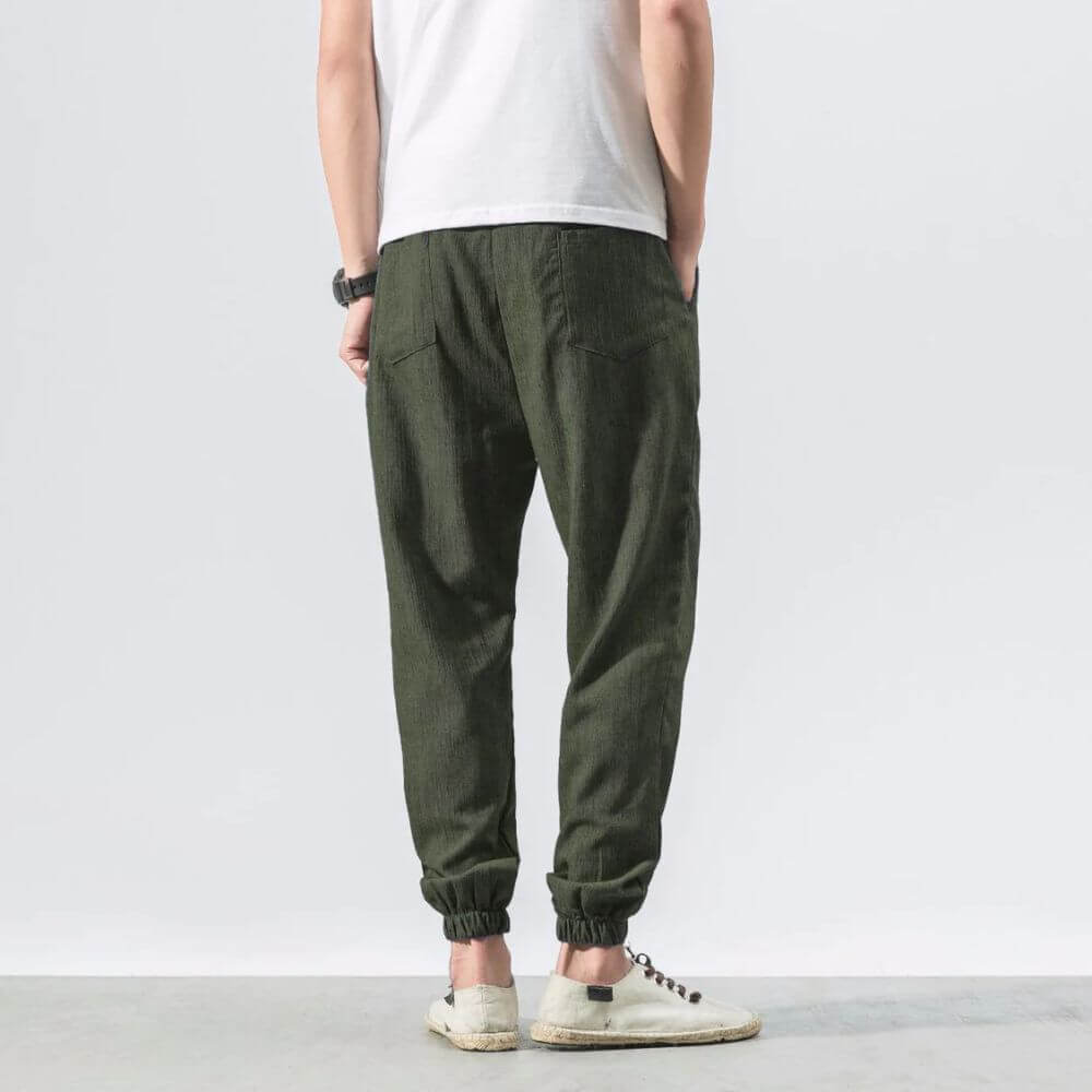 John | Men's Lightweight Comfort Pants - Soft Cotton and Linen Blend