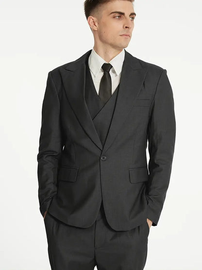 James | Men's Three-Piece Business Blazer, Vest, and Trouser Set