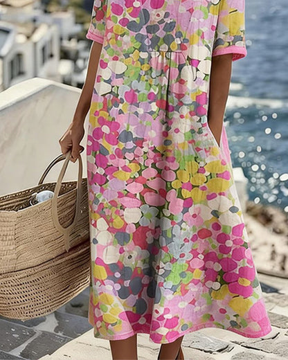 Flora | Robe midi fleurie décontractée
