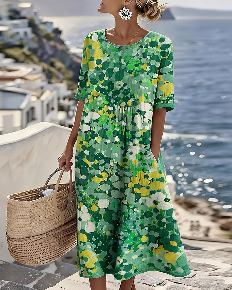 Flora | Robe midi fleurie décontractée