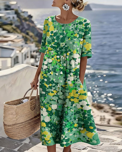 Flora | Robe midi fleurie décontractée