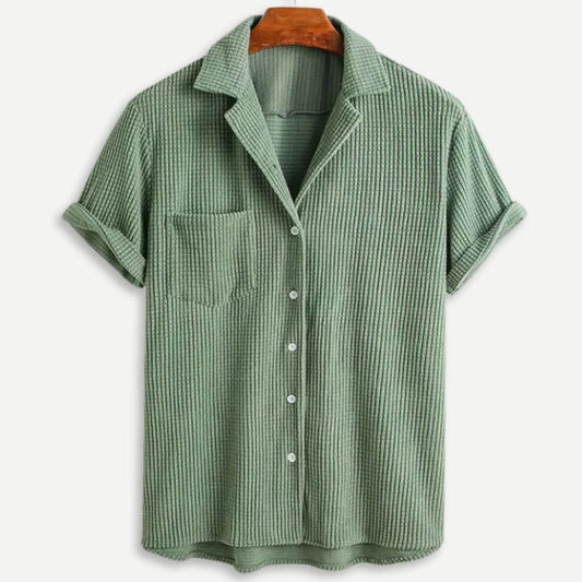 Men's Casual Waffle Knit Shirt
