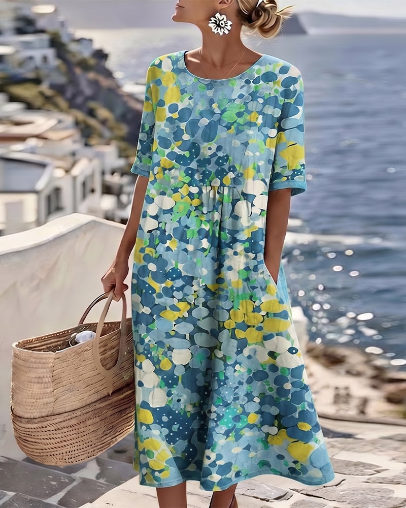 Flora | Robe midi fleurie décontractée