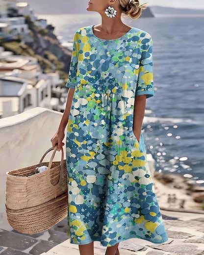 Flora | Robe midi fleurie décontractée
