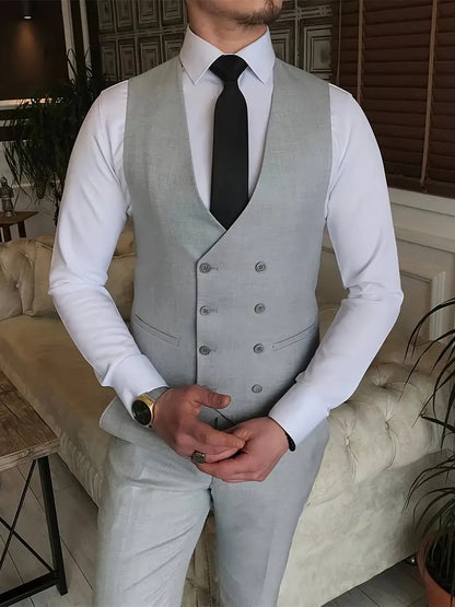James | Men's Three-Piece Business Blazer, Vest, and Trouser Set