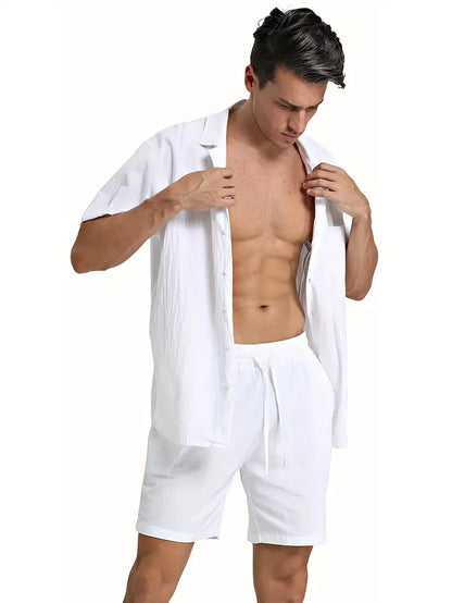 John | Men's Breathable Linen Shirt and Pants Set