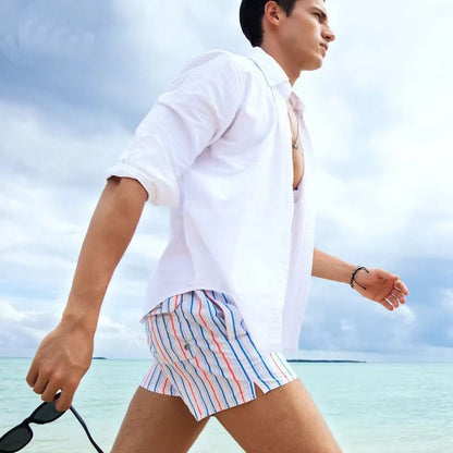 Men's Striped Swim Trunks