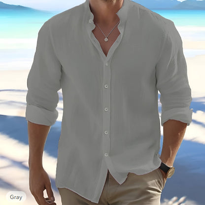 Men's Lightweight Long Sleeve Cotton Summer Shirt