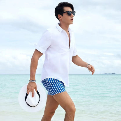 Men's Striped Swim Trunks