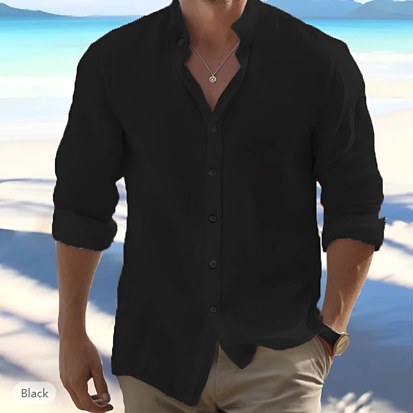 Men's Lightweight Long Sleeve Cotton Summer Shirt