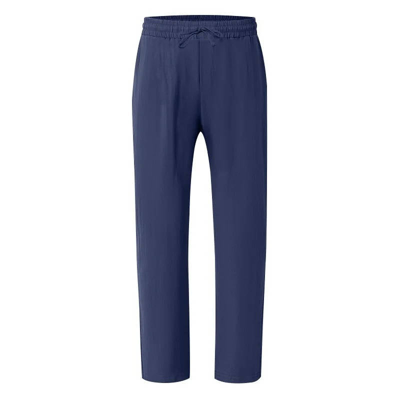 John | Men's Casual Linen Straight Leg Pants, Breathable & Comfortable