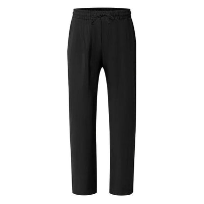 John | Men's Casual Linen Straight Leg Pants, Breathable & Comfortable