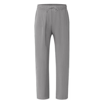 John | Men's Casual Linen Straight Leg Pants, Breathable & Comfortable
