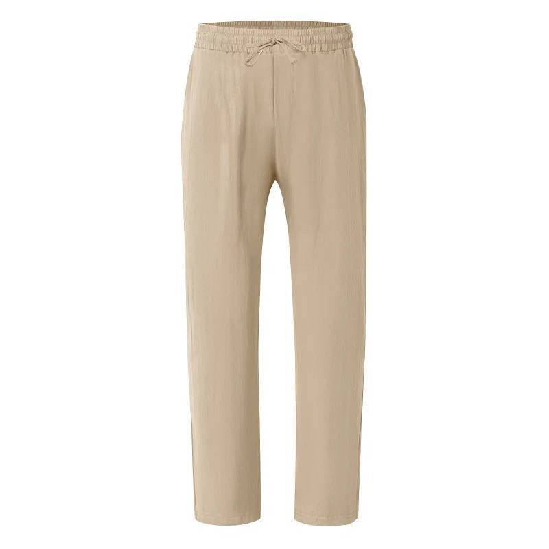 John | Men's Casual Linen Straight Leg Pants, Breathable & Comfortable