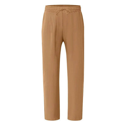 John | Men's Casual Linen Straight Leg Pants, Breathable & Comfortable