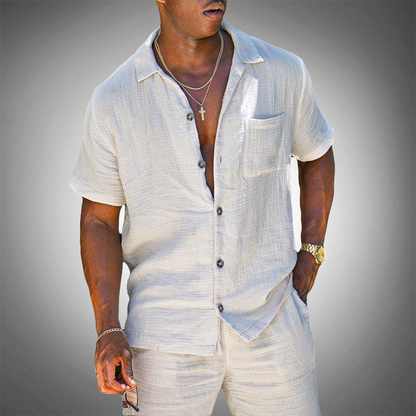 James | Men's Elegant Linen Two-Piece Set - Comfortable Style