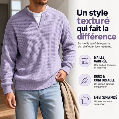 UNALIK™ | Pull Homme Gaufré Texturé