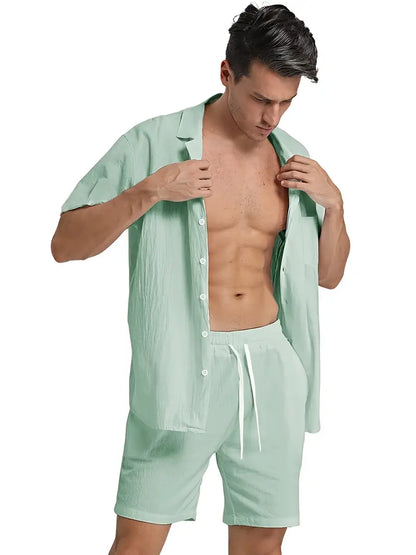 John | Men's Breathable Linen Shirt and Pants Set