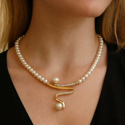 Angélique | Ensemble de Collier en Perles Naturelles Élégantes