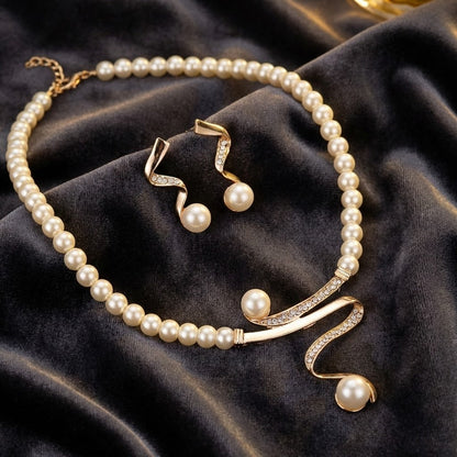 Angélique | Ensemble de Collier en Perles Naturelles Élégantes