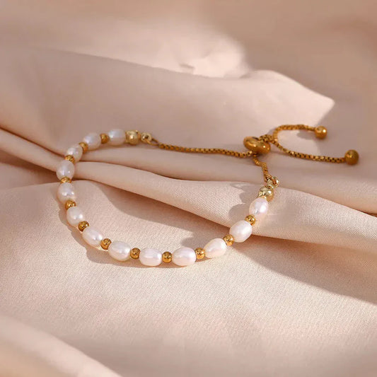 Julia | Bracelet Élegant en Perles et Or