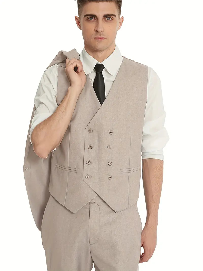 James | Men's Three-Piece Business Blazer, Vest, and Trouser Set
