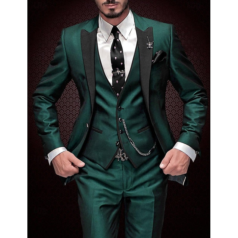 James | Men's Three-Piece Linen Business Blazer, Vest, and Trousers