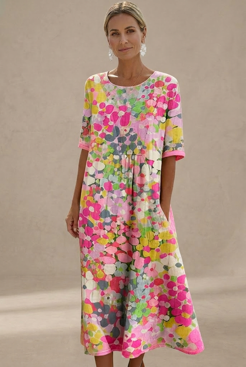 Flora | Robe midi fleurie décontractée