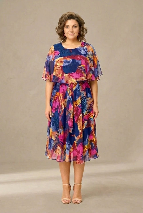Aitana | Robe midi avec un imprimé vibrant