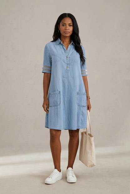 Bretagne | Robe en jean qui met en valeur la silhouette
