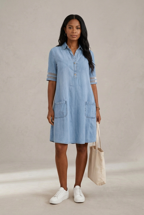 Bretagne | Robe en jean qui met en valeur la silhouette