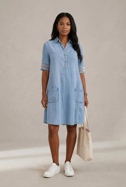 Bretagne | Robe en jean qui met en valeur la silhouette