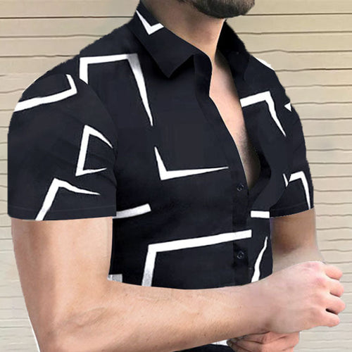 John | Men's Abstract Printed Short Sleeve Shirt