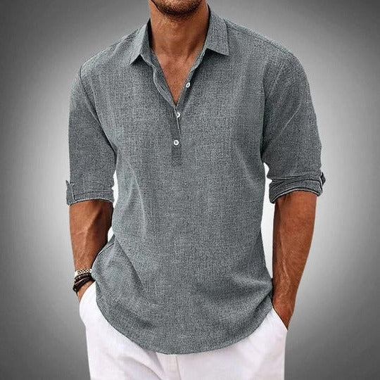 Men's Casual Linen Polo Shirt